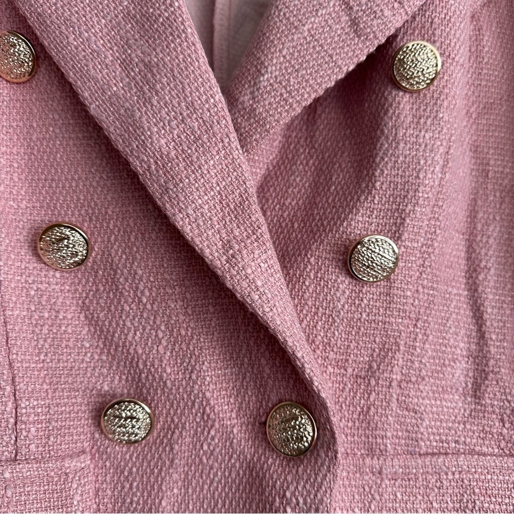Pink Raffinéa Double Breasted Blazer Oversized Size Large Clueless Preppy - Picture 6 of 8